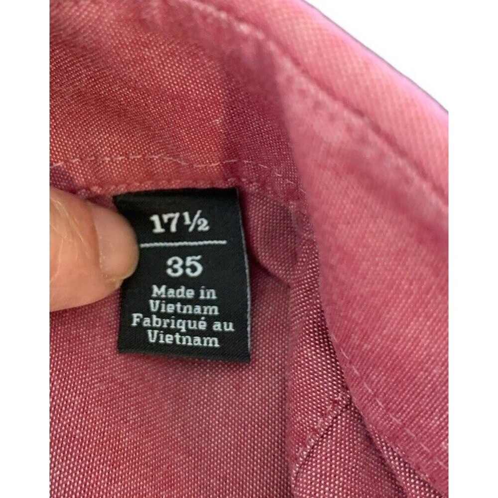 Nordstrom Men's Shop Button Down Shirt 17.5 35 Traditional Fit Non Iron Red - Picture 7 of 14